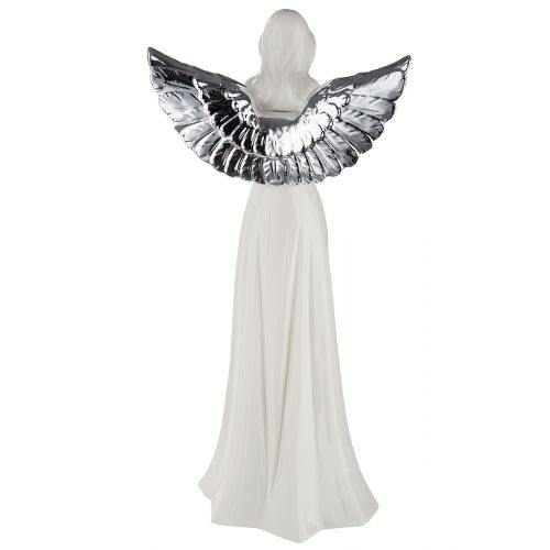 Decoratiune LED Angel Stella, Portelan, Alb, 10.8x14.6x31.7 cm [3]