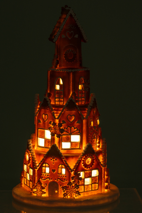 Decoratiune LED, Compozit, Maro, 26.5x26.5x47 cm [3]
