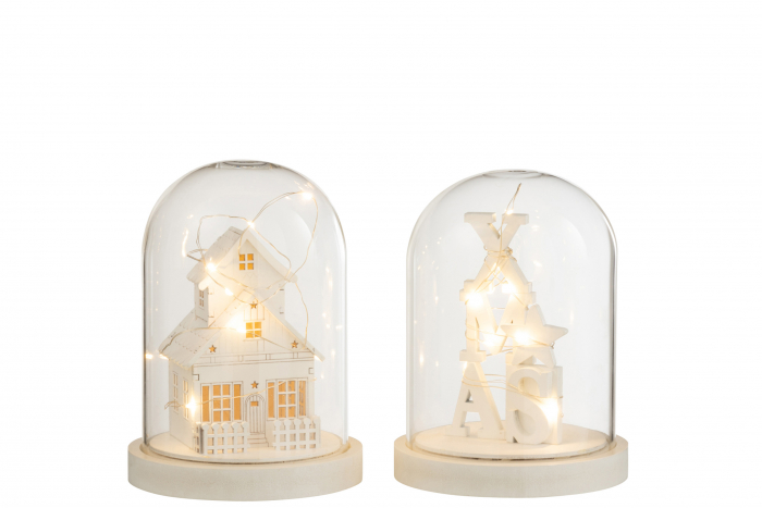 Decoratiune LED, Lemn, Alb , 13x13x17 cm [2]