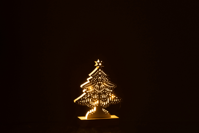 Decoratiune LED, Lemn, Alb , 15x4x23 cm [3]