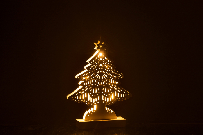 Decoratiune LED, Lemn, Alb , 19x5x28 cm [3]