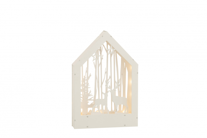 Decoratiune LED, Lemn, Alb , 24x5x36 cm [2]