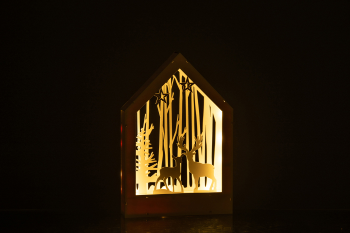 Decoratiune LED, Lemn, Alb , 24x5x36 cm [3]
