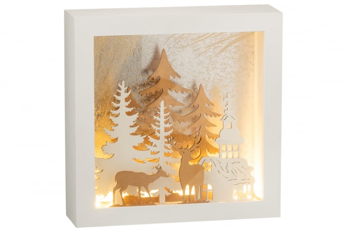 Decoratiune LED, Plastic, Auriu, 24.5x6.7x24.5 cm