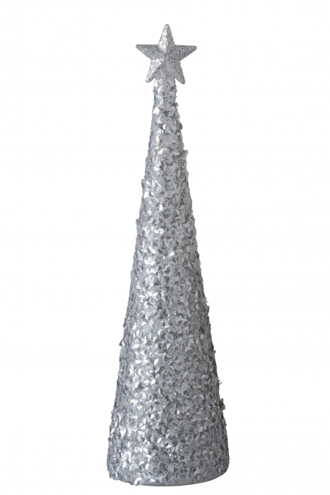 Poza Decoratiune LED, Sticla, Argintiu, 9.5x9.5x34.5 cm