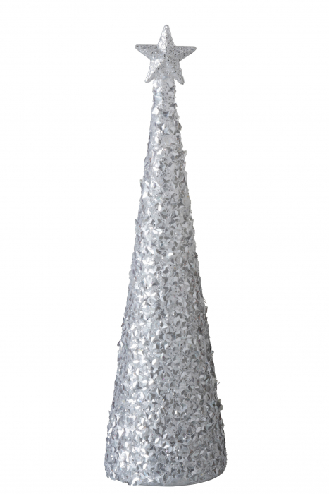 Decoratiune LED, Sticla, Argintiu, 9.5x9.5x34.5 cm [7]