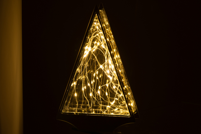 Decoratiune LED, Sticla, Auriu, 18.5x6x30 cm [3]