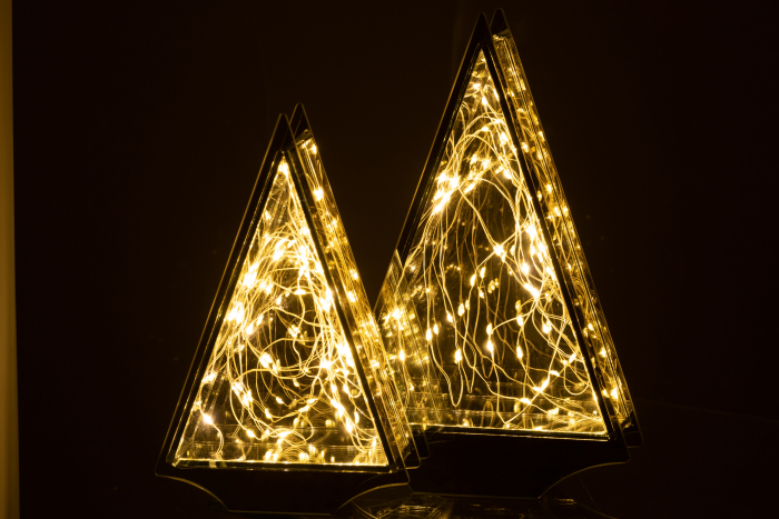Decoratiune LED, Sticla, Auriu, 18.5x6x30 cm [6]