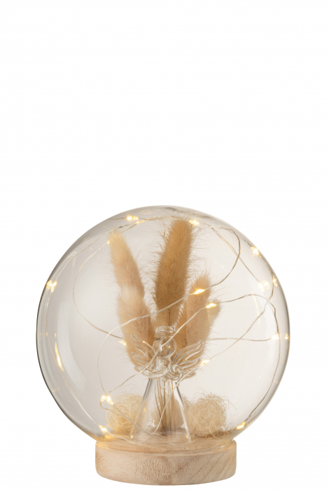 Decoratiune LED, Sticla, Natural, 15x15x16 cm [2]