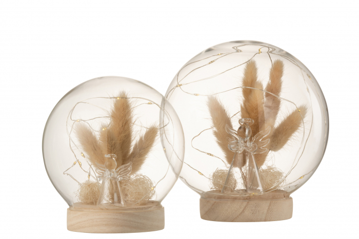 Decoratiune LED, Sticla, Natural, 15x15x16 cm [4]