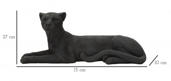 Decoratiune Leopard, Rasina, Negru, 15.3x38x12.5 cm [5]