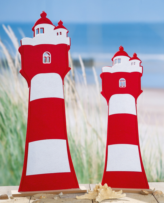 Decoratiune Lighthouse, Fetru, Rosu Alb, 25×60.5×5 cm GILDE imagine 2022 by aka-home.ro