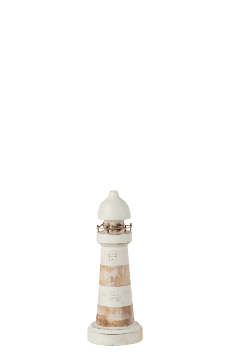 Decoratiune Lighthouse, Lemn, Alb, 10x10x25 [1]