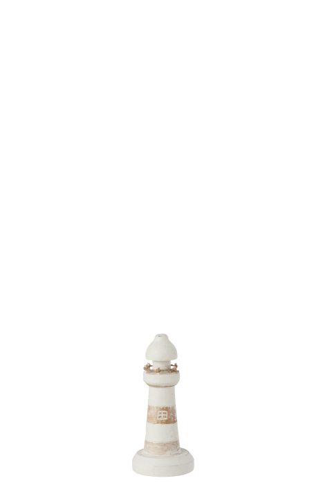 Decoratiune Lighthouse, Lemn, Alb, 7x7x15 [1]