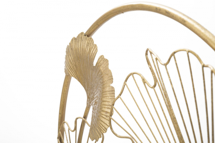 Decoratiune Little Leaf, fier/MDF, auriu, 50X12.5X64 cm [4]