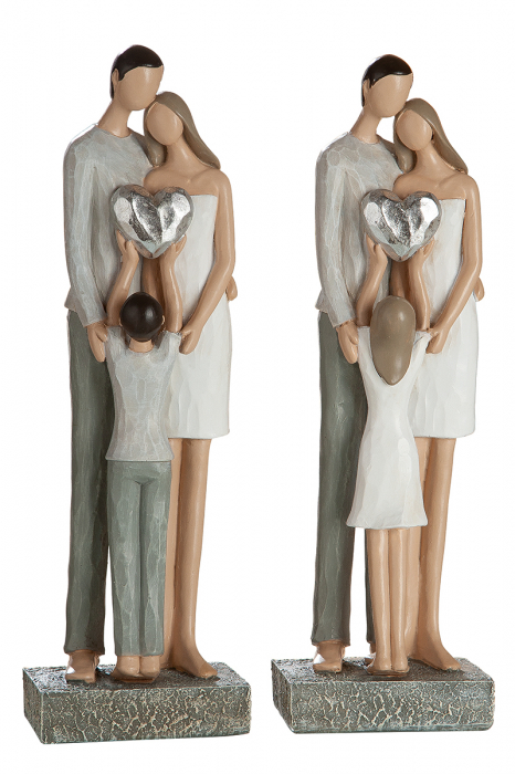 Set 2 figurine Loving couple heart, rasina, multicolor, 7,5x5,5x25 cm