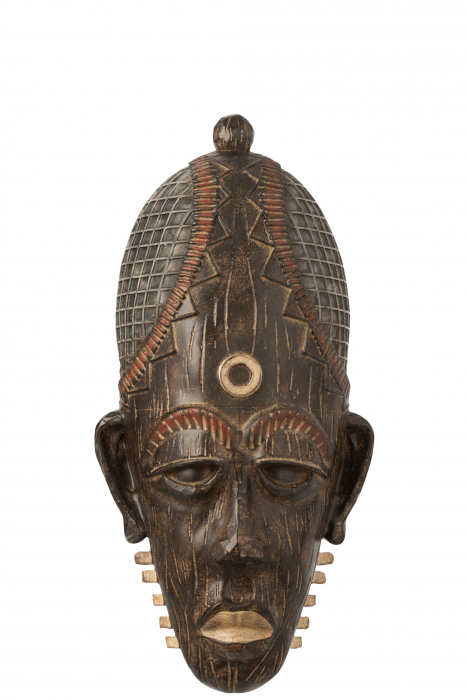 Decoratiune Mask Long Africa, Rasina, Maro, 11x21x21 cm