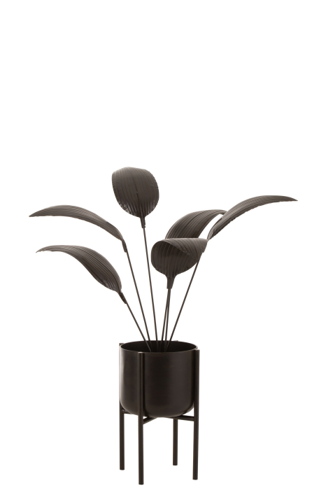 Decoratiune metalica la ghiveci, Metal, Negru, 60x60x103 [1]