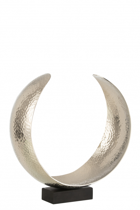 Decoratiune Moon Luna, Aluminiu, Argintiu, 39x16x40