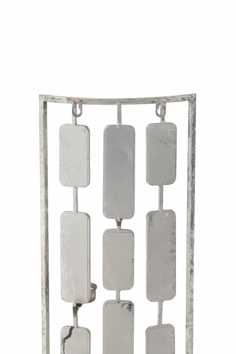 Decoratiune oglinzi/suport lumanare, Metal, Gri, 25x5x52 cm [4]