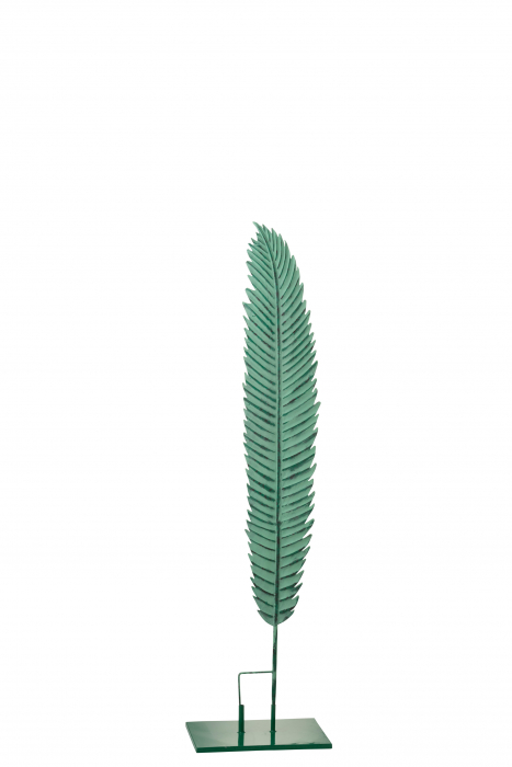 Decoratiune pana, Metal, Verde, 40x27x155 cm