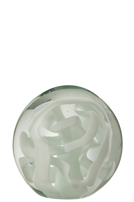 Decoratiune paperweight, Sticla, Alb, 12x12x12 [1]