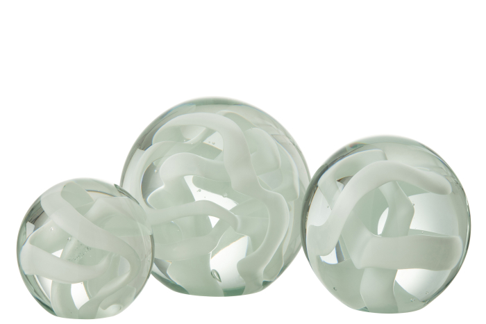 Decoratiune paperweight, Sticla, Alb, 12x12x12 [2]