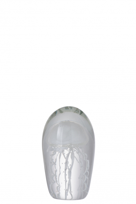 Decoratiune paperweight, Sticla, Alb , 8x8x13 cm