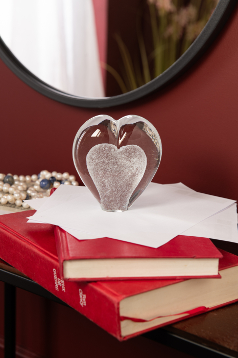 Decoratiune paperweight, Sticla, Alb, 9x4x10 [1]