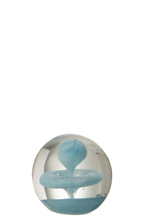 Decoratiune paperweight, Sticla, Albastru, 8x8x8 [1]