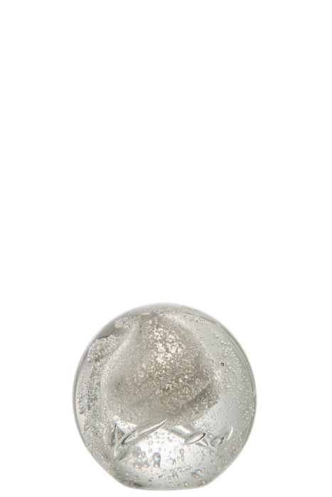 Decoratiune paperweight, Sticla, Argintiu, 10.5x10.5x10.5 cm [1]