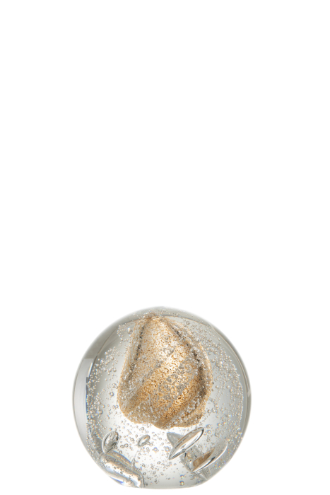 Decoratiune paperweight, Sticla, Auriu, 11x11x11.5 cm [1]
