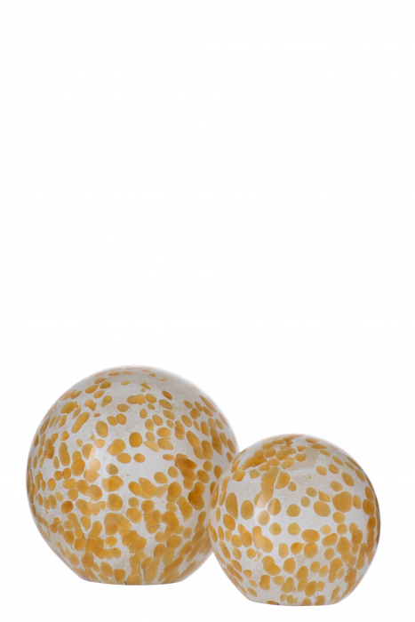 Decoratiune paperweight, Sticla, Galben, 10x10x9.5 cm [2]