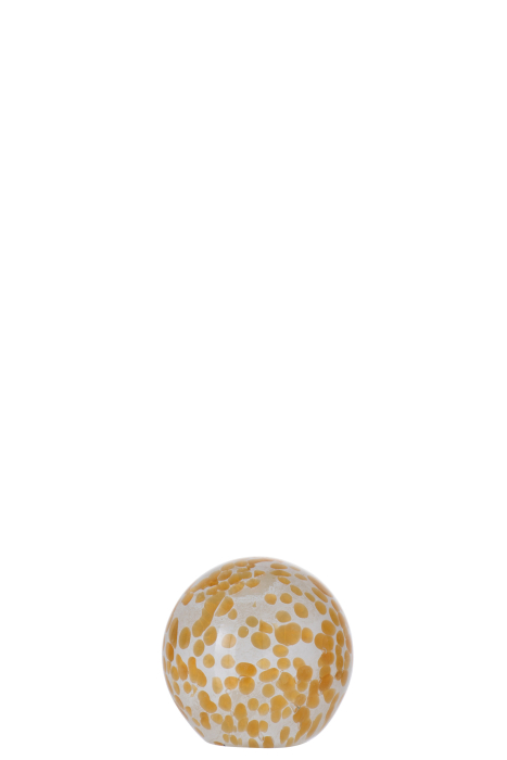 Decoratiune paperweight, Sticla, Galben, 8x8x8 [1]