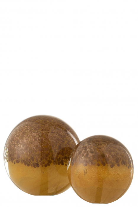 Decoratiune paperweight, Sticla, Maro, 10x10x10 cm [2]
