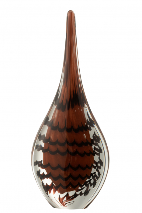 Decoratiune paperweight, Sticla, Maro, 11x5x25 cm