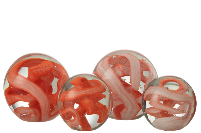 Decoratiune paperweight, Sticla, Portocaliu, 10x10x10 [2]