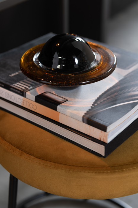 Decoratiune paperweight, Sticla, Portocaliu, 18x18x11 cm [3]