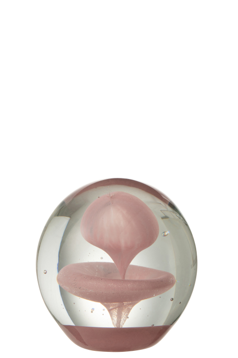 Decoratiune paperweight, Sticla, Roz, 10x10x10 [1]