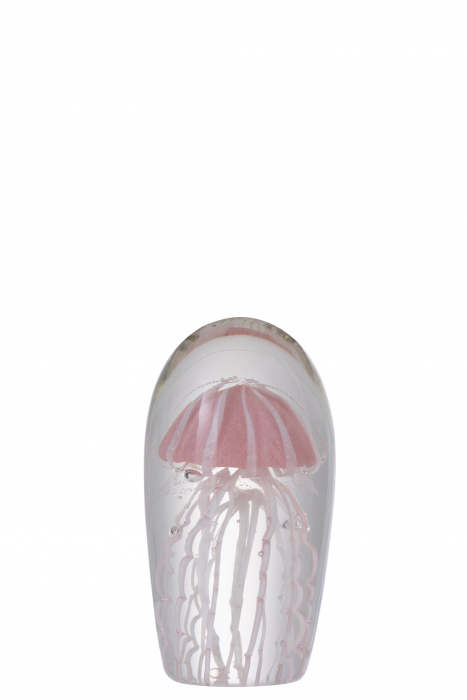 Decoratiune paperweight, Sticla, Roz, 8.5×8.5×16.5 cm Jolipa