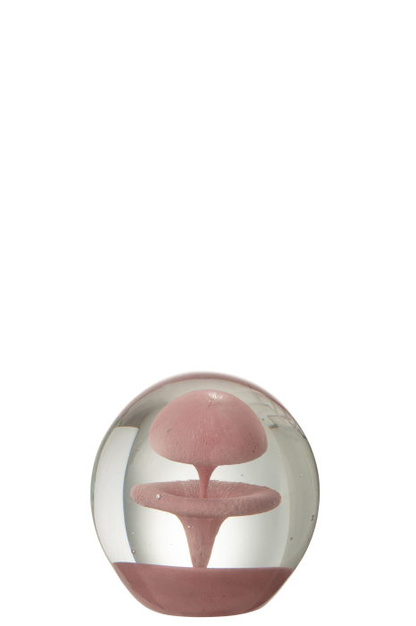 Decoratiune paperweight, Sticla, Roz, 8x8x8 [1]