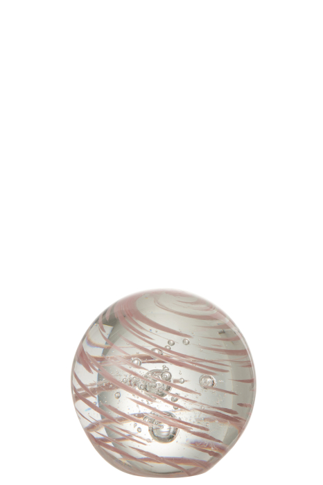 Decoratiune paperweight, Sticla, Roz, 8x8x8 [1]