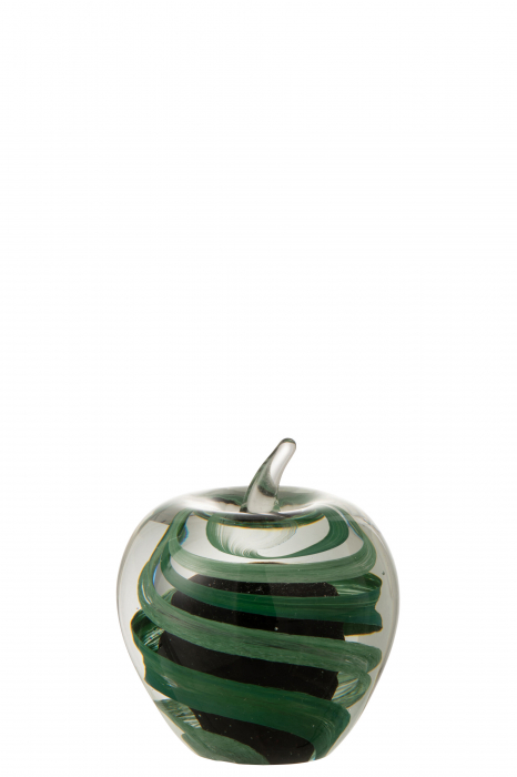 Decoratiune paperweight, Sticla, Verde, 8x8x9