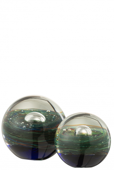 Decoratiune paperweight, Sticla, Verde, 9.5x9.5x9.5 cm [2]
