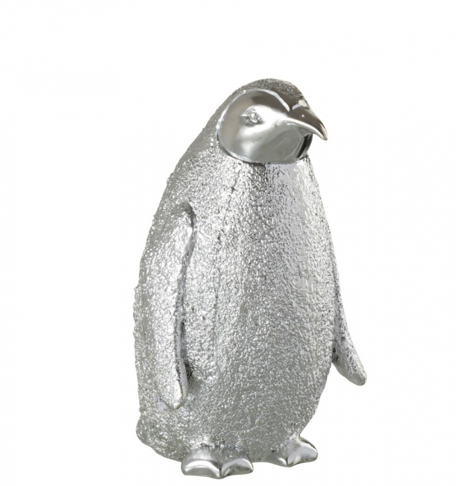 Figurina Penguin, Rasina, Argintiu, 9x9x16 cm