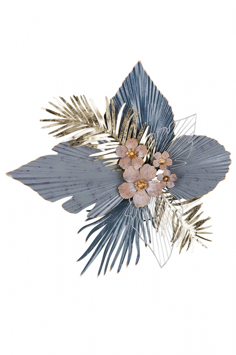 Poza Decoratiune pentru perete Cherry Blossom, Metal, Multicolor, 10x88x86 cm