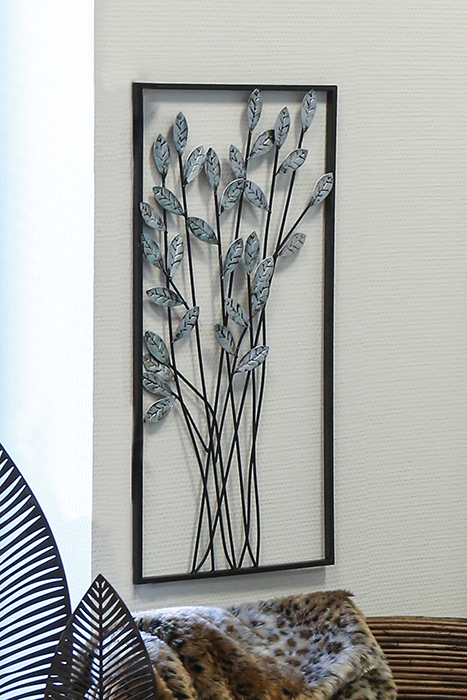 Poza Decoratiune pentru perete Twigs, metalic, maro inchis argintiu,31x62cm