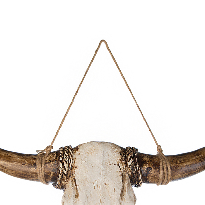 Decoratiune perete Buffalo, rasina, alb/maro, 16x80x56 cm [4]