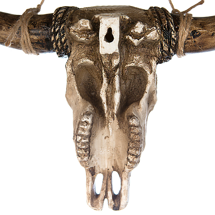 Decoratiune perete Buffalo, rasina, alb/maro, 16x80x56 cm [5]