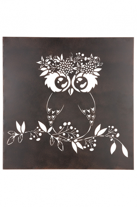 Decoratiune perete bufnita, AUTUMN MAGIC, metal, relief, 1X60X60 cm [2]